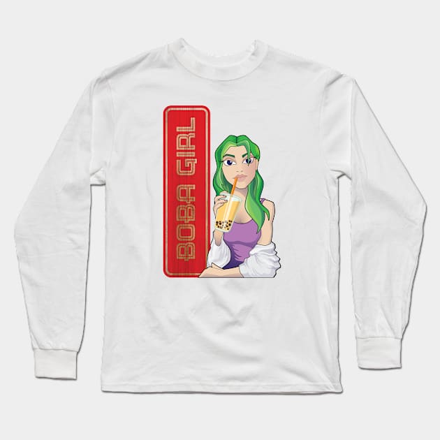 Boba Girl Long Sleeve T-Shirt by s2pidpictures